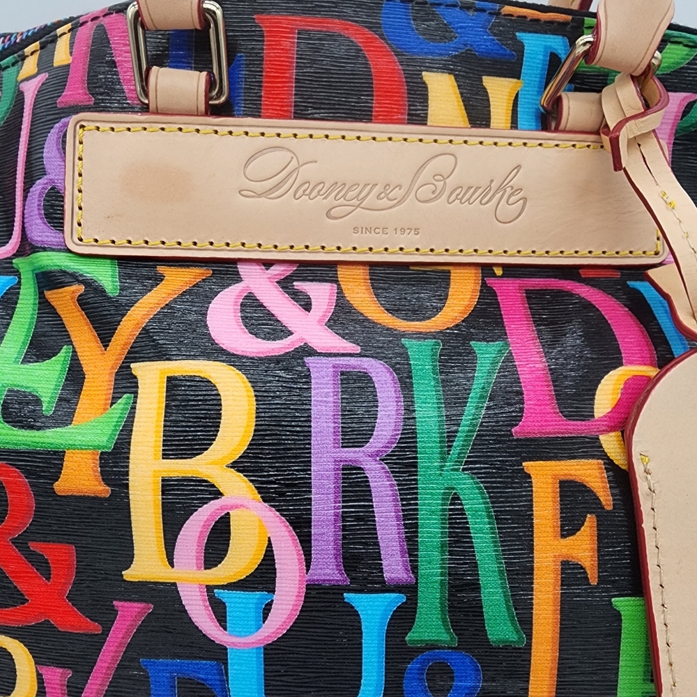 Dooney & Bourke Retro Grafica Vanessa Florentine Vacchetta Leather Tote Shoulder - Picture 8 of 16
